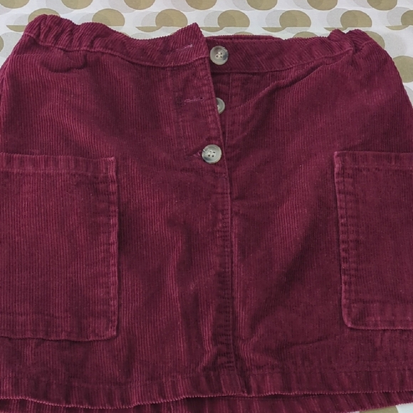 Zara Girls 13/14 Corduroy Mini Skirt W Pockets Rich Burgundy Fall - Picture 1 of 5